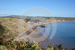 Aberdaron Gwynedd Wales beach and coast view from the west Llyn Peninsula