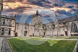 Aberdeen University King`s College building before storm .This is the oldest university in Aberdeen