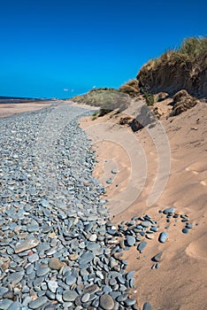 Aberdovey Aberdyfi Wales Snowdonia UK vast beautiful seascape holiday destination large pebbles washed up by the power of the sea