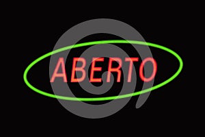 Aberto - Neon light