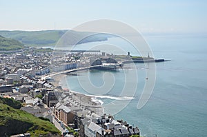 aberystwyth cityscape from above in ceredigion