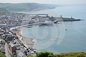 Aberystwyth cityscape from above in ceredigion photo