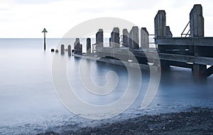 Aberystwyth Jetty pier on a cold, calm evening