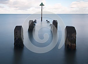 Aberystwyth Jetty pier on a cold, calm evening