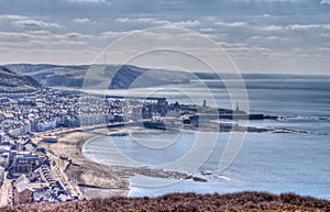 Aberystwyth Royal Pier and Town enhanced version