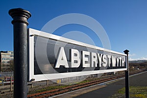 Aberystwyth station sign photo