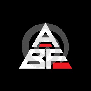 ABF triangle letter logo design with triangle shape. ABF triangle logo design monogram. ABF triangle vector logo template with red