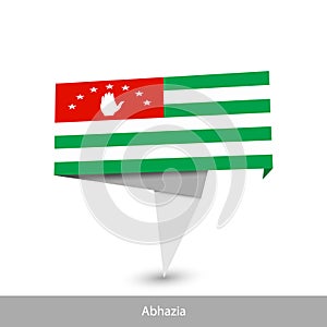 Abhazia Country flag. Paper origami banner