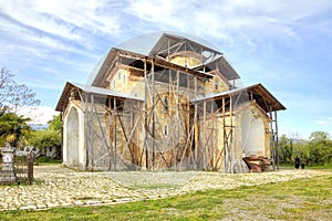 Abhazia. A temple of Dormition of most Holy our Lady is in a village Lykhny