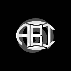 ABI abstract monogram circle logo design on black background. ABI Unique creative initials letter logo