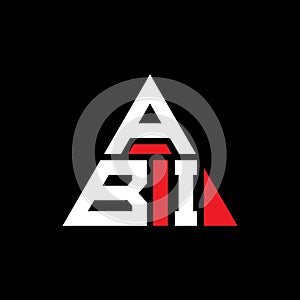ABI triangle letter logo design with triangle shape. ABI triangle logo design monogram. ABI triangle vector logo template with red