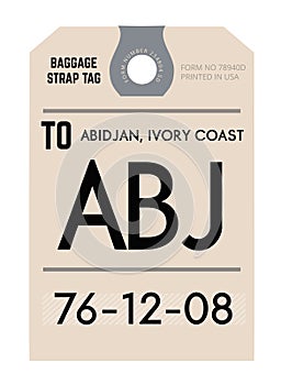 Abidjan airport luggage tag