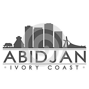 Abidjan Ivory Coast Africa Icon Vector Art Design Skyline Flat City Silhouette Editable Template