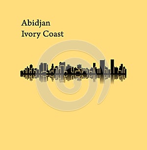 Abidjan, Ivory Coast, city silhouette