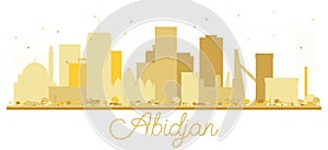 Abidjan Ivory Coast City skyline golden silhouette.