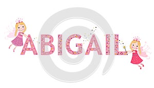 Abigail female name with cute fairy