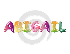 Abigail girls name text balloons photo