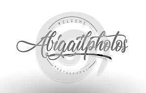 Abigail Personal Photography Logo Design with Photographer Name. photo