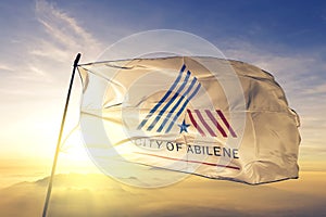 Abilene of Texas of United States flag waving on the top photo