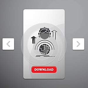 abilities, development, Female, global, online Glyph Icon in Carousal Pagination Slider Design & Red Download Button