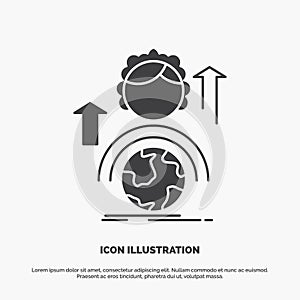 abilities, development, Female, global, online Icon. glyph vector gray symbol for UI and UX, website or mobile application