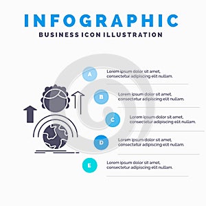 abilities, development, Female, global, online Infographics Template for Website and Presentation. GLyph Gray icon with Blue