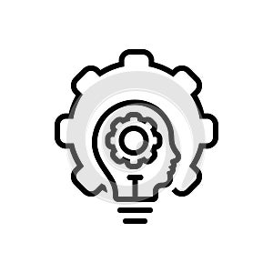 Black line icon for Ability, caliber and potence