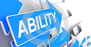 Ability - Message on Blue Cursor. 3D.