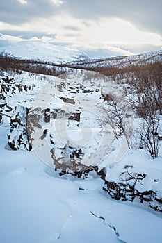 Abiskojakka canyon in Abisko National Park, Sweden