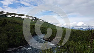 Abiskojokk river in Abisko National Park in Sweden