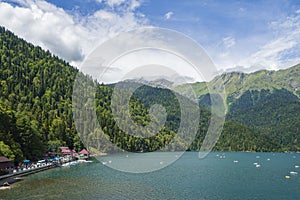 Abkhazia Ritsa Lake. Mountain lake. Caucasus