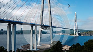 Ð¡able-stayed Russky bridge, in Vladivostok