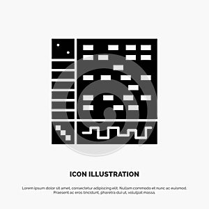 Ableton, Application, Audio, Computer, Draw solid Glyph Icon vector