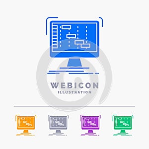 Ableton, application, daw, digital, sequencer 5 Color Glyph Web Icon Template isolated on white. Vector illustration