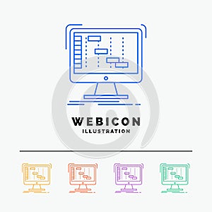 Ableton, application, daw, digital, sequencer 5 Color Line Web Icon Template isolated on white. Vector illustration