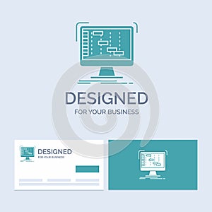 Ableton, application, daw, digital, sequencer Business Logo Glyph Icon Symbol for your business. Turquoise Business Cards with