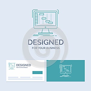 Ableton, application, daw, digital, sequencer Business Logo Line Icon Symbol for your business. Turquoise Business Cards with