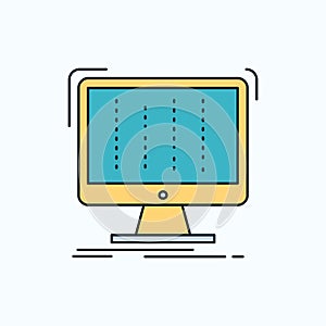 Ableton, application, daw, digital, sequencer Flat Icon. green and Yellow sign and symbols for website and Mobile appliation.