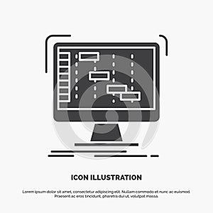 Ableton, application, daw, digital, sequencer Icon. glyph vector gray symbol for UI and UX, website or mobile application