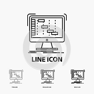 Ableton, application, daw, digital, sequencer Icon in Thin, Regular and Bold Line Style. Vector illustration