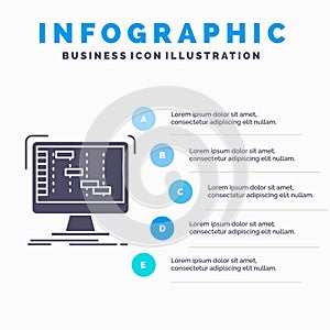 Ableton, application, daw, digital, sequencer Infographics Template for Website and Presentation. GLyph Gray icon with Blue