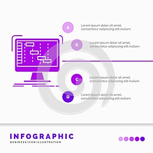 Ableton, application, daw, digital, sequencer Infographics Template for Website and Presentation. GLyph Purple icon infographic