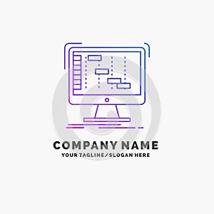 Ableton, application, daw, digital, sequencer Purple Business Logo Template. Place for Tagline