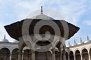 Ablution fountain and courtyard of The great mosque of Muhammad Ali Pasha or Alabaster mosque at the Citadel of Cairo, Salah El