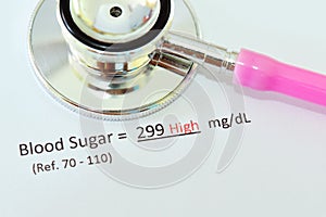 Abnormal high blood sugar test result
