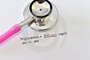 Abnormal high triglyceride test result