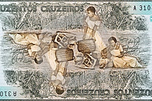 Abolition of slavery from old Brazilian money photo