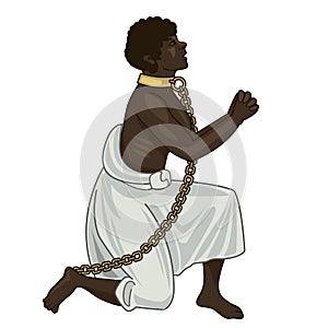 Abolition Of Slavery. Towards Freedom. Woman In Chains.