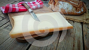 Abondance cheese on a cutting board