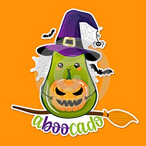 Aboocado A-boo-cado pun - Avocado character